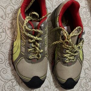 Puma Tan and Lime Green Sneakers